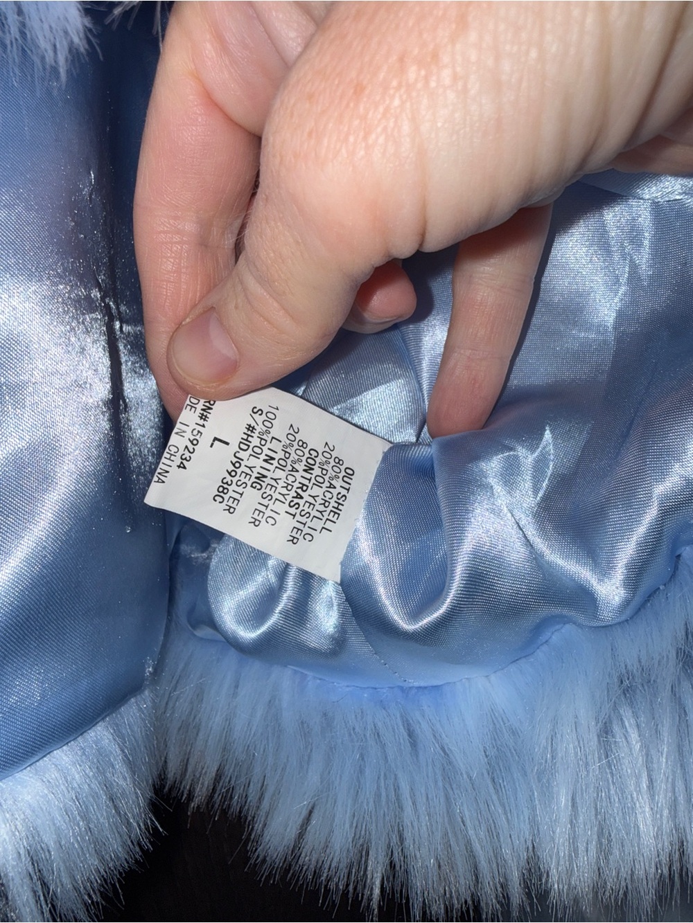 iHeartRaves Light Blue Faux Fur Cropped Puffer Jacket - Picture 4 of 10
